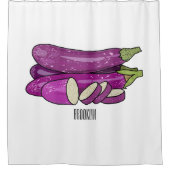 Rideaux De Douche Illustration d'aubergine (Devant)