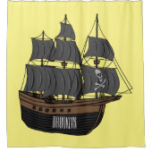 Rideaux De Douche Illustration de bateau pirate (Devant)