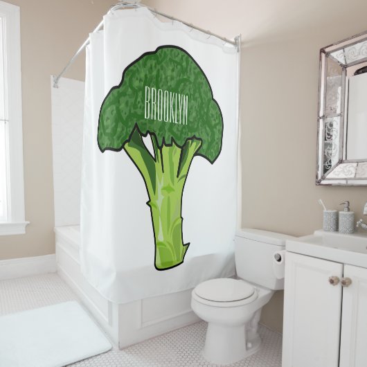 Rideaux De Douche Illustration de Broccoli (En situation)