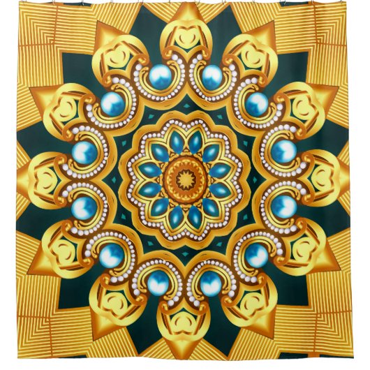 Rideaux De Douche Illustration de cadre décoratif de perle d'or (Devant)