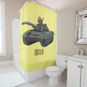 Rideaux De Douche Illustration de caricature de réservoir