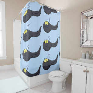 Rideaux De Douche Illustration de cartoon de têtard mignon et amusan