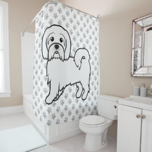 Rideaux De Douche Illustration de chien de dessin animé mignon Coton
