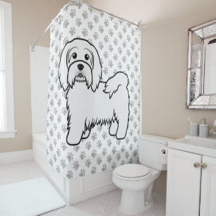 Rideaux De Douche Illustration de chien de dessin animé mignon Havan