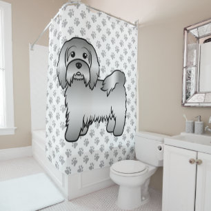 Rideaux De Douche Illustration de chien de dessin animé mignon Havan