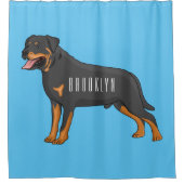 Rideaux De Douche Illustration de chien Rottweiler (Devant)
