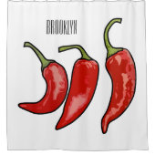 Rideaux De Douche Illustration de chili (Devant)