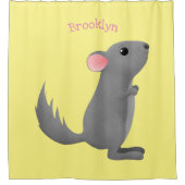 Rideaux De Douche Illustration de chinchilla gris mignon (Devant)