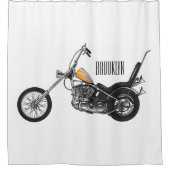 Rideaux De Douche Illustration de Chopper Motorcycle 1950 (Devant)