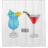 Rideaux De Douche Illustration de cocktail (Devant)