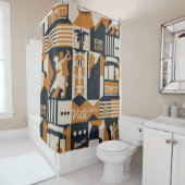 Rideaux De Douche illustration de conception transparente motif arge (En situation)