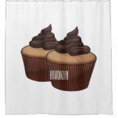 Rideaux De Douche Illustration de Cupcake (Devant)