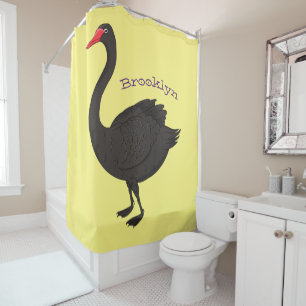 Rideaux De Douche Illustration de cygne noir