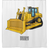 Rideaux De Douche Illustration de dessin animé Bulldozer (Devant)