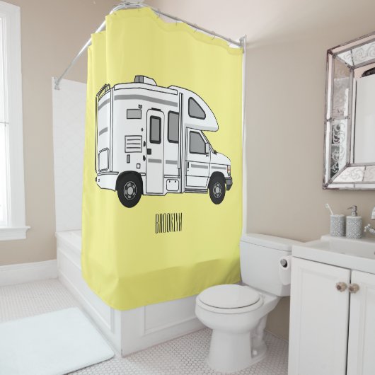 Rideaux De Douche Illustration de dessin animé Campervan (En situation)