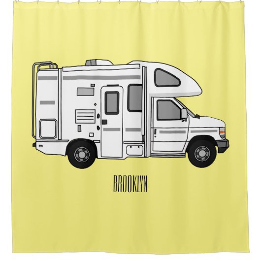 Rideaux De Douche Illustration de dessin animé Campervan (Devant)