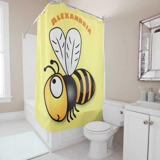 Rideaux De Douche Illustration de dessin animé d'abeilles joyeux (En situation)