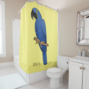 Rideaux De Douche illustration de dessin animé d'ara hyacinthe