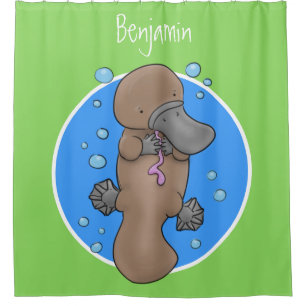 Rideaux De Douche Illustration de dessin animé de bébé ornithorynque