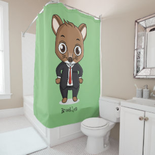 Rideaux De Douche Illustration de dessin animé de rat mignon