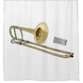 Rideaux De Douche Illustration de dessin animé de Trombone (Devant)