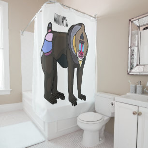 Rideaux De Douche Illustration de dessin animé Mandrill