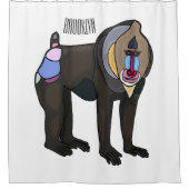 Rideaux De Douche Illustration de dessin animé Mandrill (Devant)