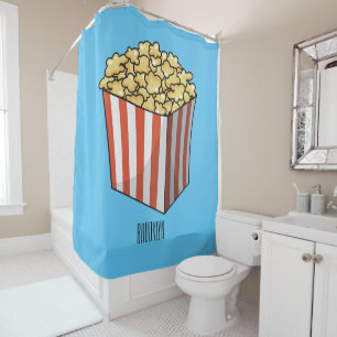 Rideaux De Douche Illustration de dessin animé Popcorn