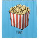 Rideaux De Douche Illustration de dessin animé Popcorn (Devant)