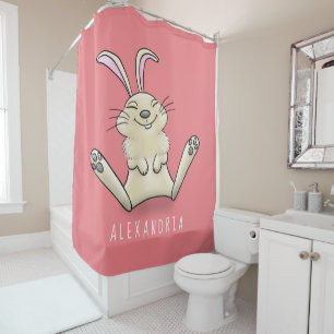 Rideaux De Douche Illustration de dessin de lapin lapin mou