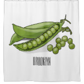 Rideaux De Douche Illustration de dessin de pois (Devant)