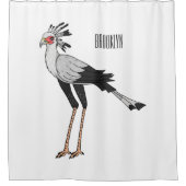 Rideaux De Douche Illustration de dessin du secrétaire pour oiseaux (Devant)