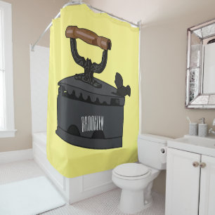 Rideaux De Douche Illustration de dessin en fer de Charbon