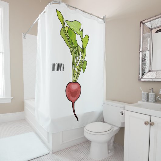 Rideaux De Douche Illustration de dessin Radish (En situation)