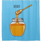 Rideaux De Douche Illustration de dessin sur le miel (Devant)