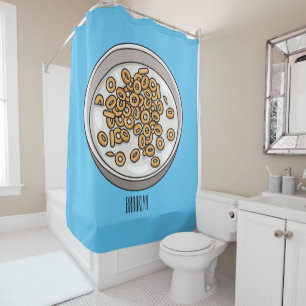 Rideaux De Douche Illustration de dessin sur les céréales