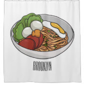 Rideaux De Douche Illustration de dessin sur les nouilles (Devant)