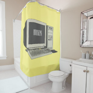 Rideaux De Douche Illustration de dessin sur ordinateur