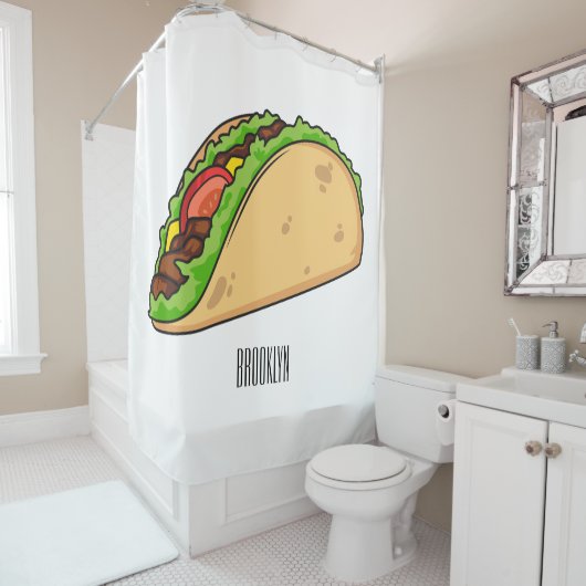 Rideaux De Douche Illustration de dessin sur Taco (En situation)
