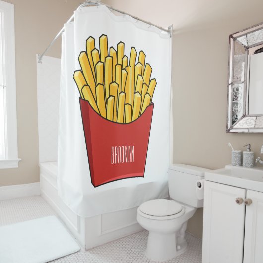 Rideaux De Douche Illustration de frites (En situation)