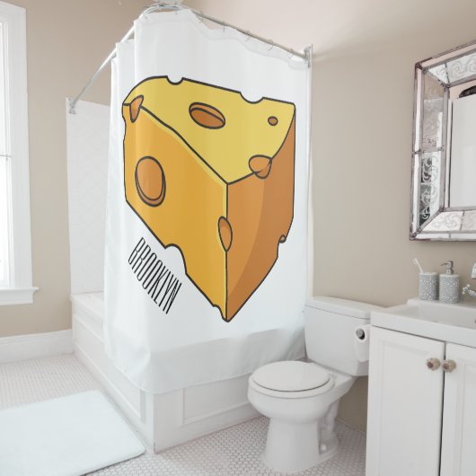 Rideaux De Douche Illustration de fromage (En situation)