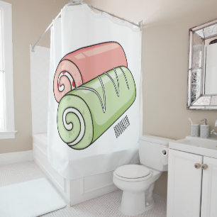 Rideaux De Douche Illustration de gâteau suisse roll / roll