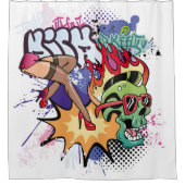 Rideaux De Douche Illustration de graffiti avec lettres de graffitis (Devant)