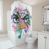 Rideaux De Douche Illustration de graffiti avec lettres de graffitis (En situation)