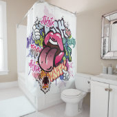 Rideaux De Douche Illustration de graffiti avec lettres de graffitis (En situation)