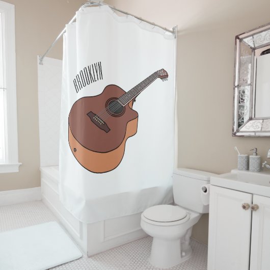 Rideaux De Douche Illustration de guitare acoustique (En situation)