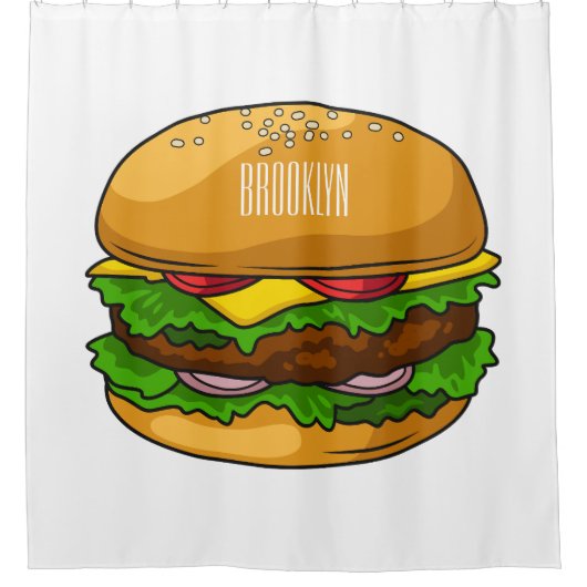 Rideaux De Douche Illustration de Hamburger (Devant)