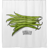 Rideaux De Douche Illustration de haricots verts (Devant)