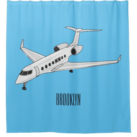 Rideaux De Douche Illustration de jet privé (Devant)