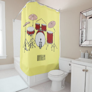 Rideaux De Douche Illustration de kit de batterie